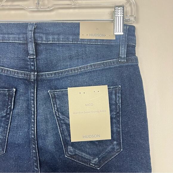 NWT Hudson Jeans Nico Mid Rise Super Skinny Ankle Jeans sz 25 Fossil Dark Blue - Picture 9 of 14
